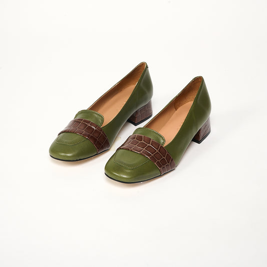 Cuadrado Taco Medio Verde Musgo