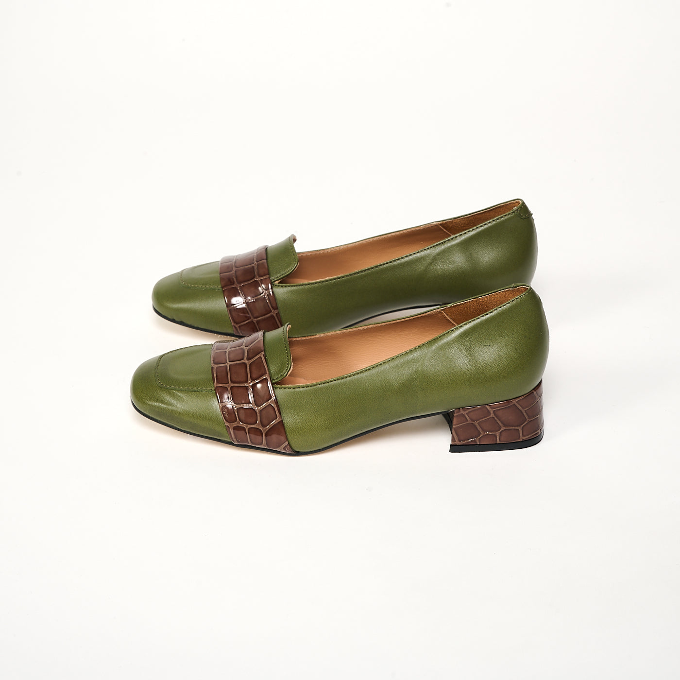 Cuadrado Taco Medio Verde Musgo