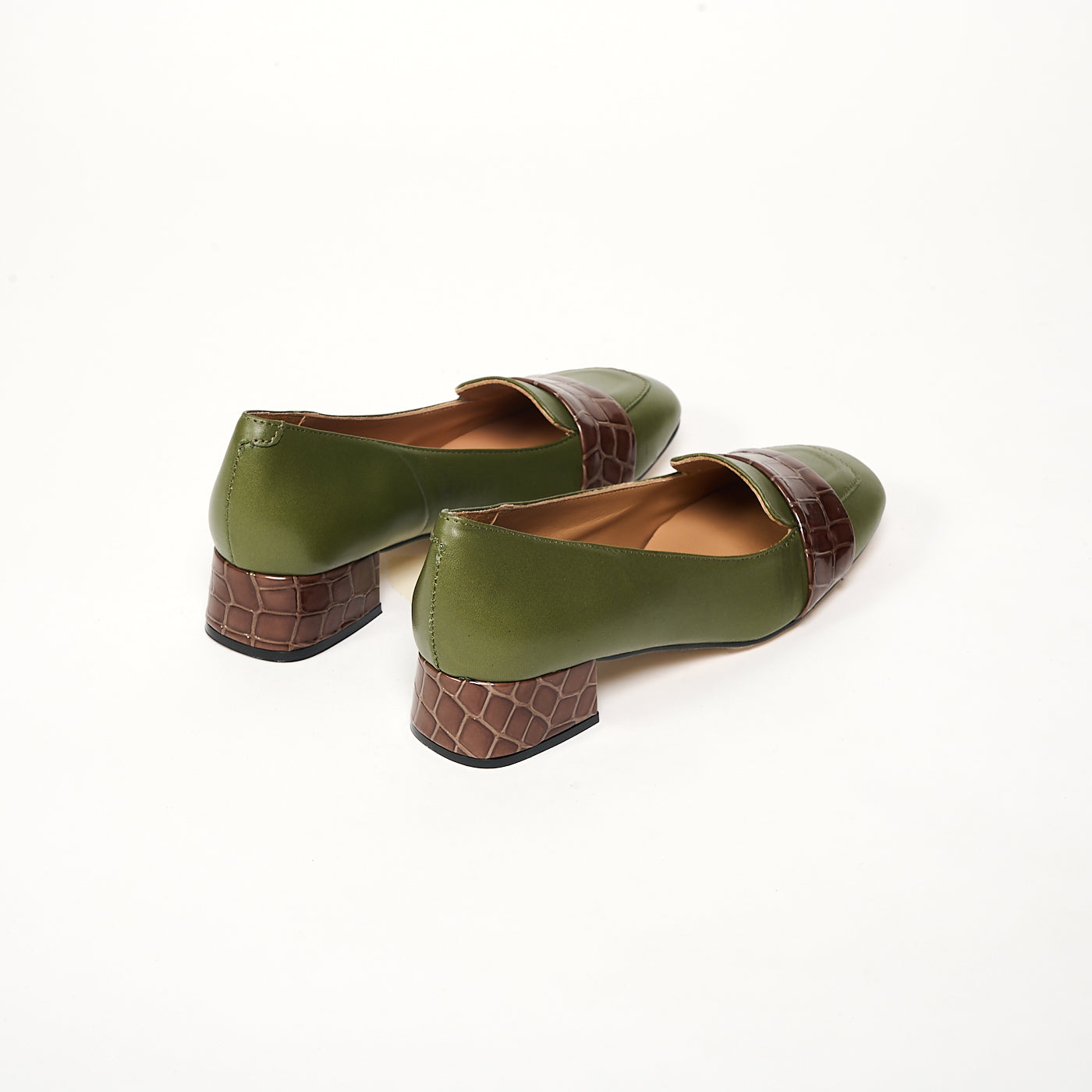 Cuadrado Taco Medio Verde Musgo