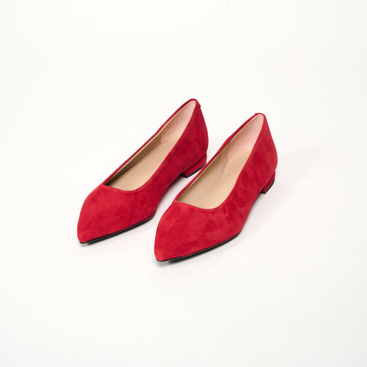 Bailarina Ante Gamuza Rojo