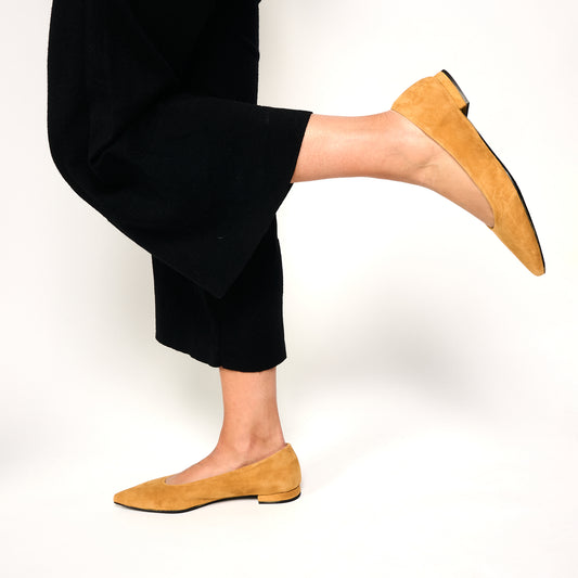 Bailarina Ante Gamuza Ocre
