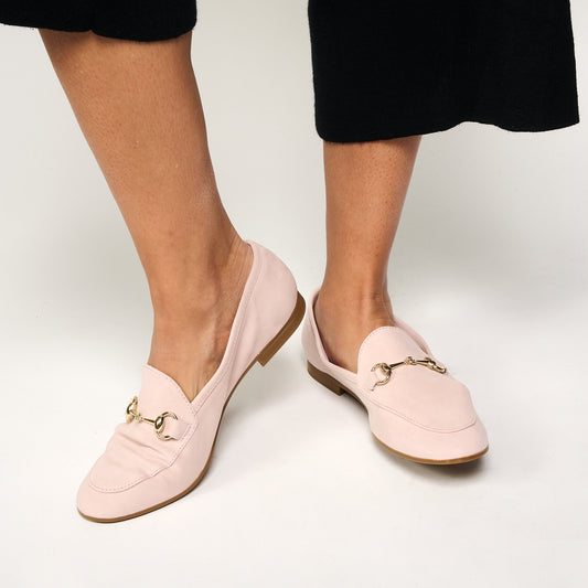 Mocasin Ante-Gamuza Rosa Palido