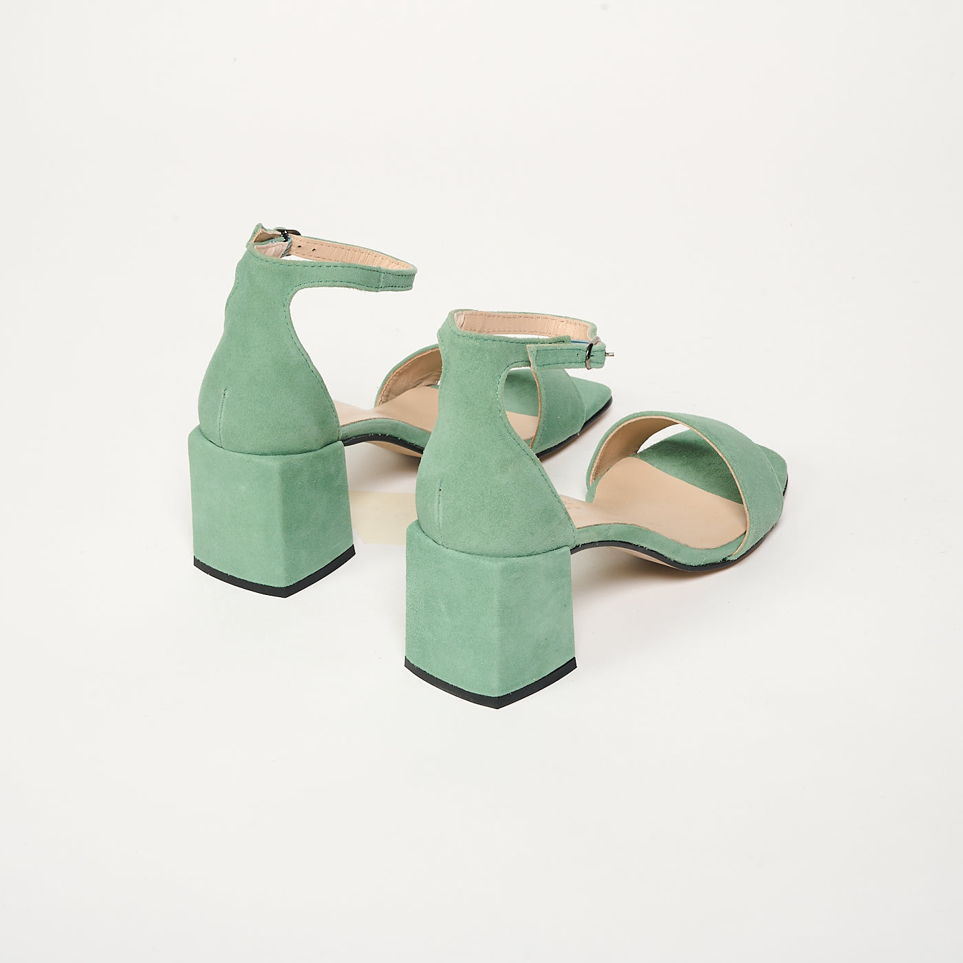 Sandalia tacón Verde Jade